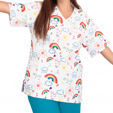 blusa estampado arcoiris