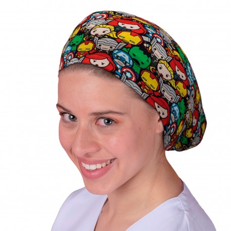 Long Hair Surgical Cap - Superhero cast