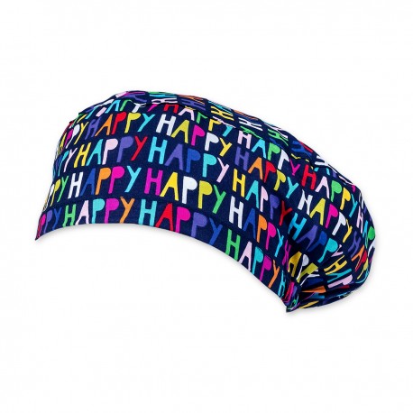 Long Hair Surgical Cap - Happy