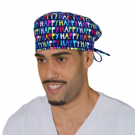 Short hair surgical  cap - Happy