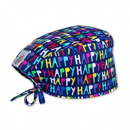 Short hair surgical  cap - Happy