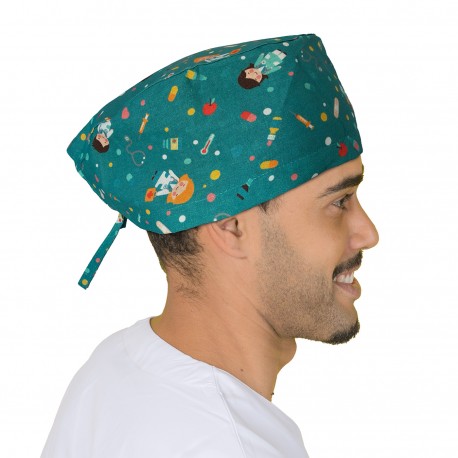 gorro pelo corto estampado