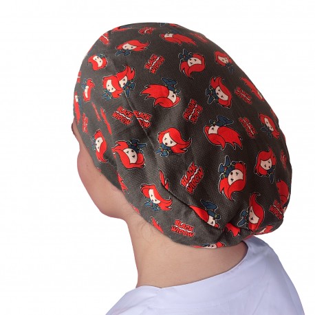 gorro quirófano pelo largo estampado