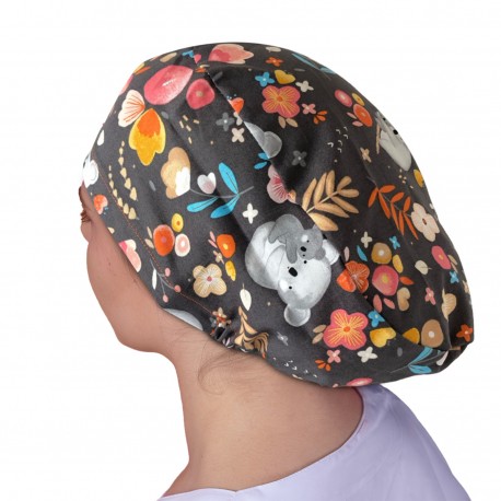 Long Hair printed Surgical Cap - Grey...