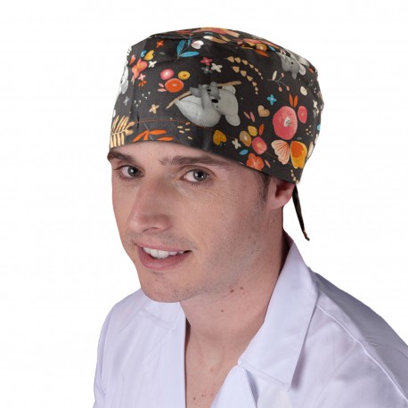 gorro pelo corto estampado