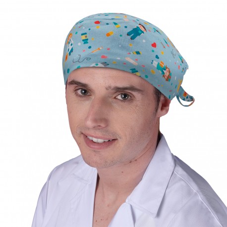 gorro pelo corto estampado