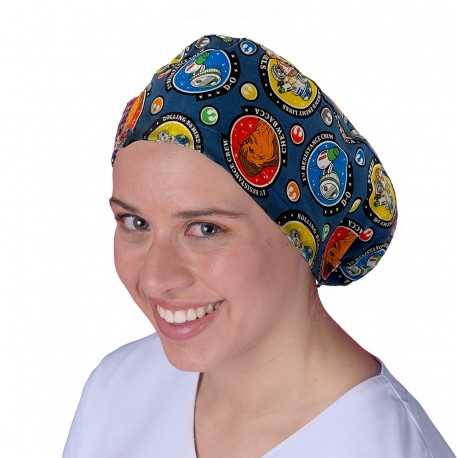 gorro pelo largo estampado para quirófano