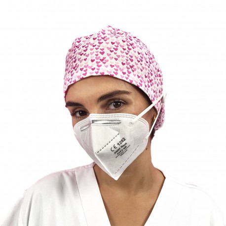 Long Hair Surgical Cap with buttons -...