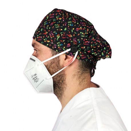 gorro pelo corto con botones para quirófano