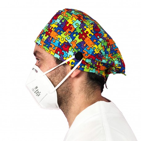 gorro quirófano estampado puzle