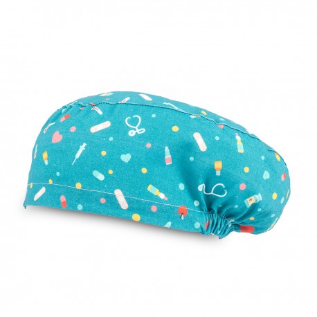 gorro pelo largo estampado instrumental médico