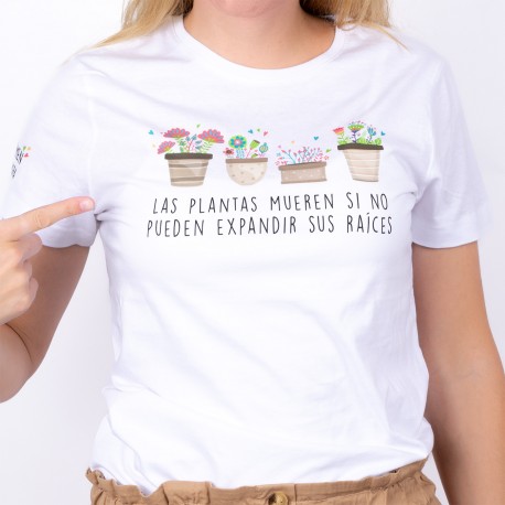 Woman's White T-shirt - Plants