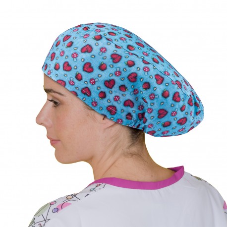 Long Hair Surgical Cap - Hearts and...