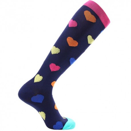 Printed Compression Socks - Hearts -...