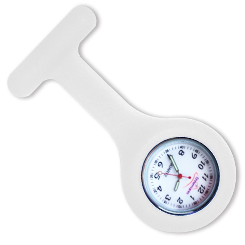 Absay predicción absceso Reloj silicona de enfermera para colgar en la solapa blanco