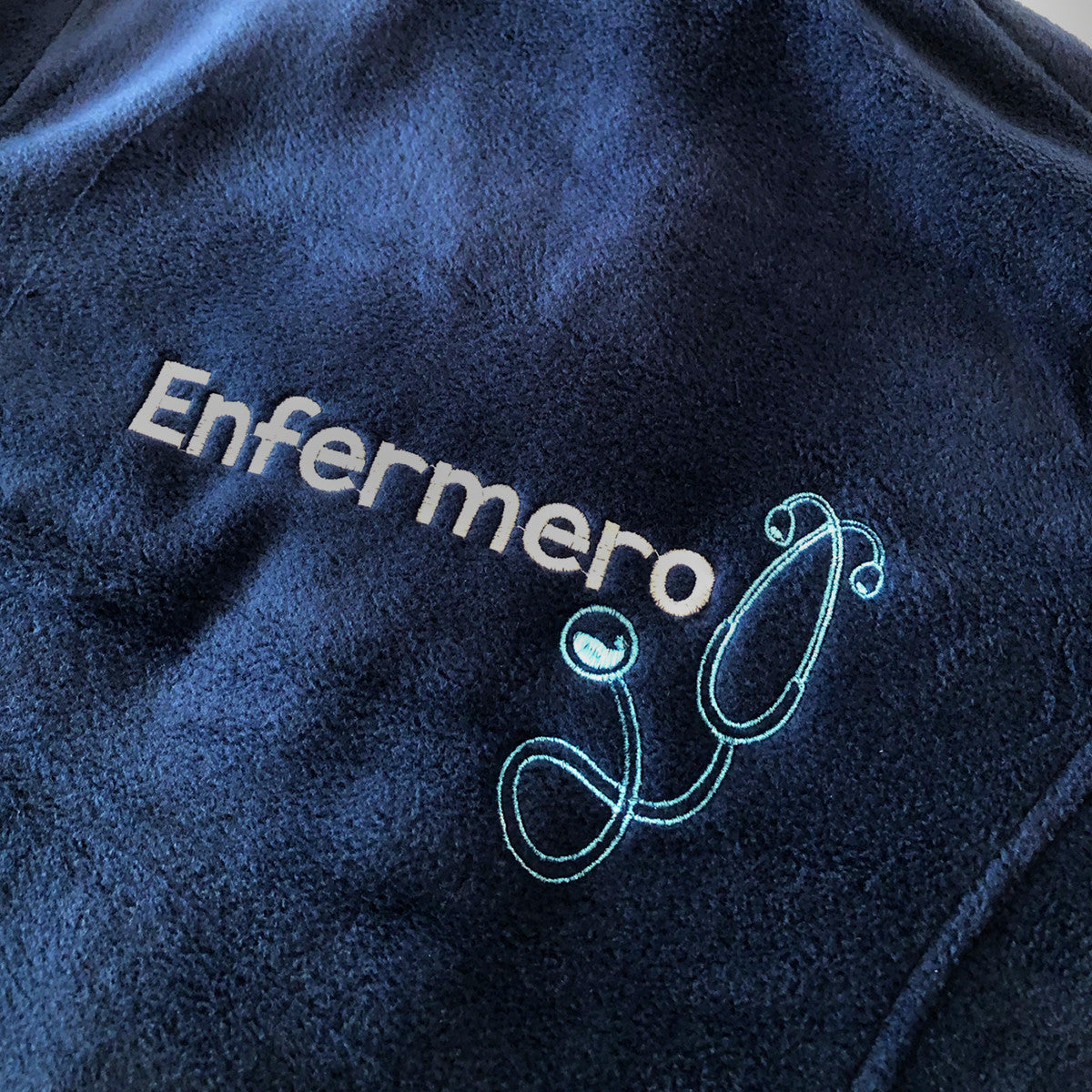 Chaqueta Polar Sanitaria Hombre Personalizado – Azul Marino-zoom-8