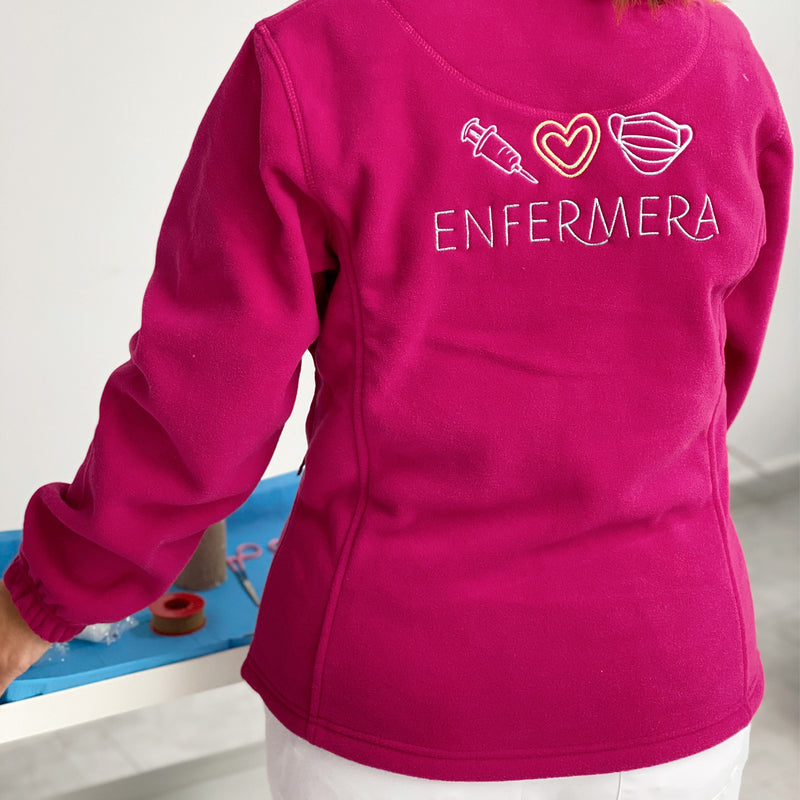 Personalized Women's Fleece Lining - Fuchsia-zoom-