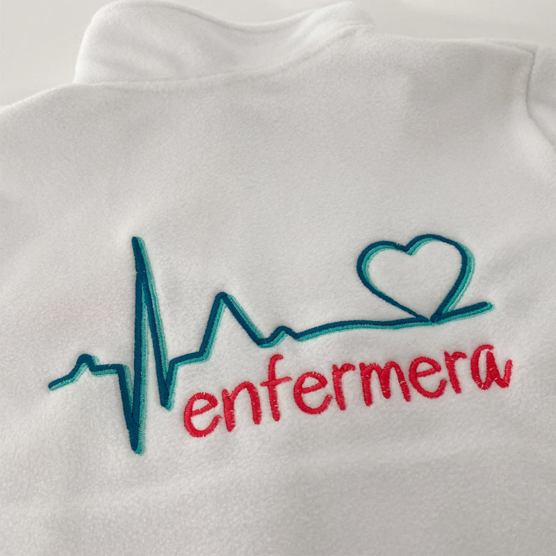 Forro Polar Sanitario Mujer Bordado Personalizado – Blanco-zoom-