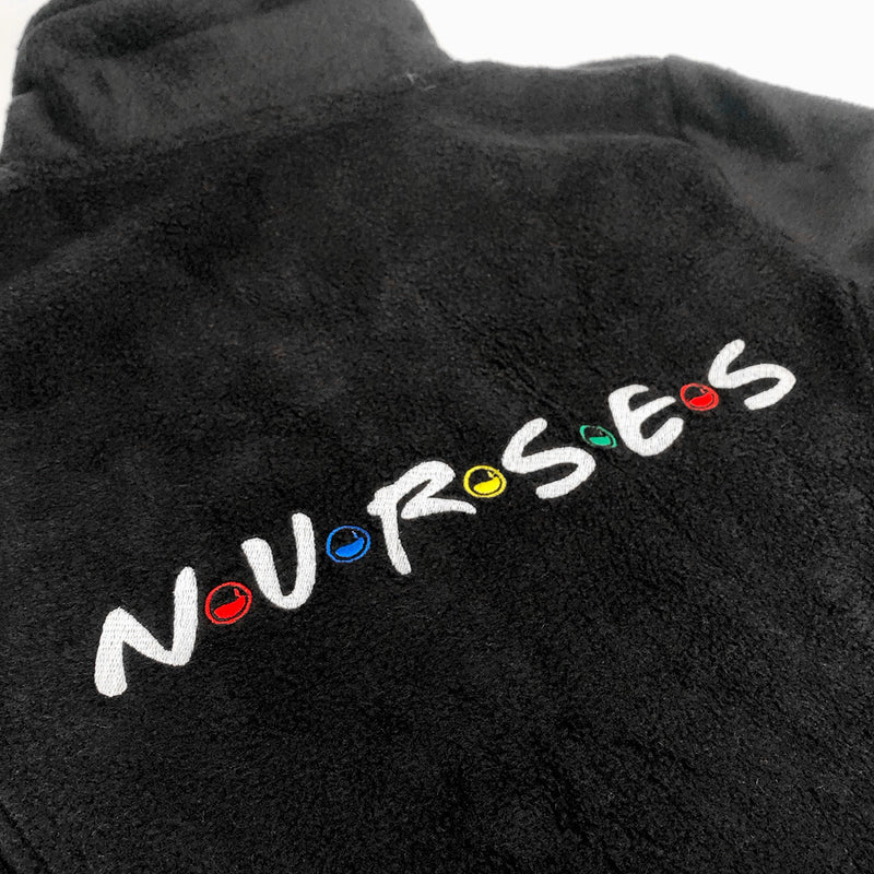 Chaqueta Polar Sanitario Hombre Personalizado – Negro-zoom-