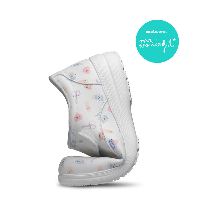 Zapato piel vegana velcro - estampado Wonderful-zoom-