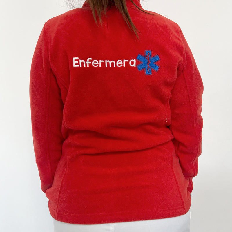 Forro Polar Sanitario Mujer Personalizado – Color Rojo T.E.S-zoom-