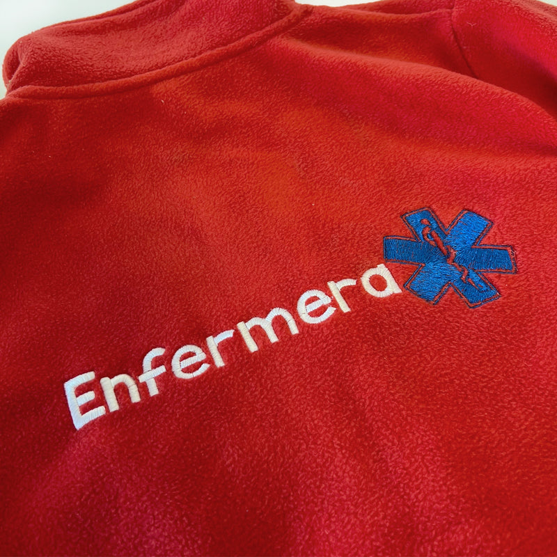 Forro Polar Sanitario Mujer Personalizado – Color Rojo T.E.S-zoom-