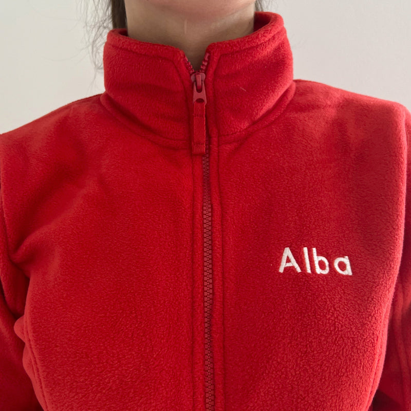 Forro Polar Sanitario Mujer Personalizado – Color Rojo T.E.S-zoom-