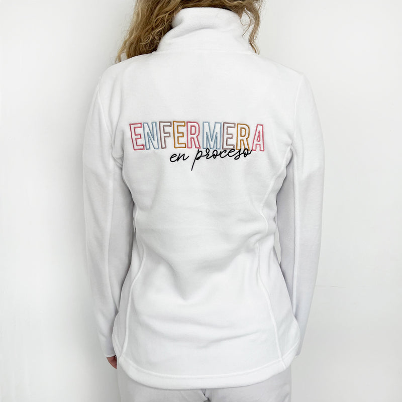 Forro Polar Sanitario Mujer Bordado Personalizado – Blanco-zoom-