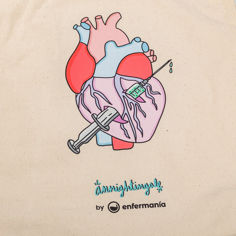 Tote Bag Rebelheart @anni.ghtingale – Bolsa de Algodón Orgánico para Enfermería-zoom-