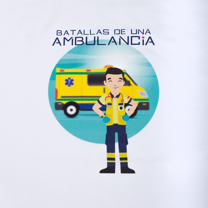 Camiseta Blanca Hombre – Batallas de una Ambulancia-zoom-