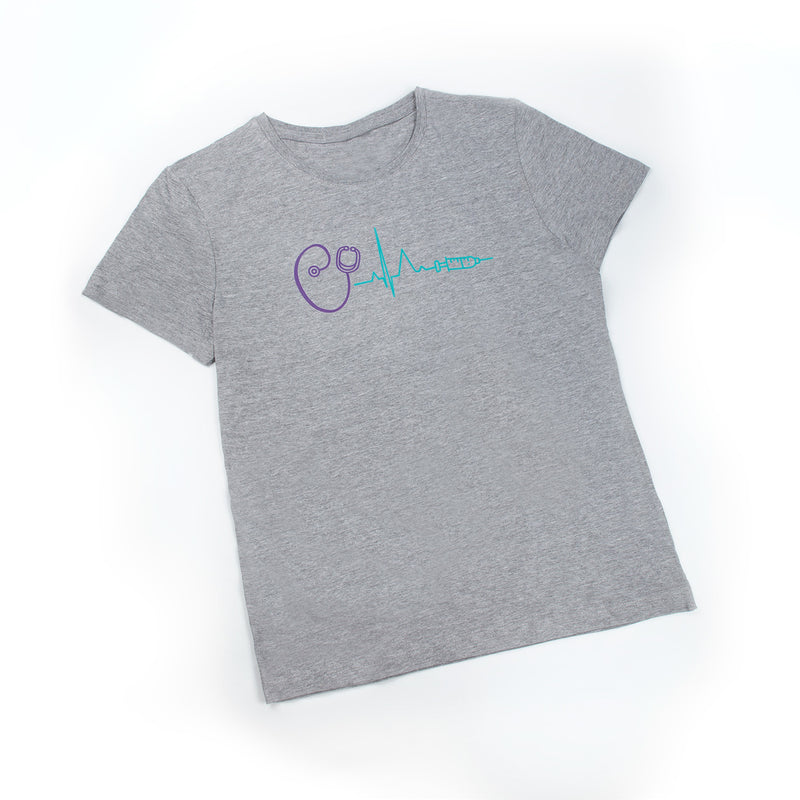 Camiseta gris mujer - estampada-zoom-