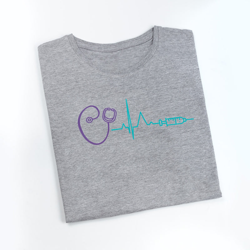 Camiseta gris mujer - estampada-zoom-