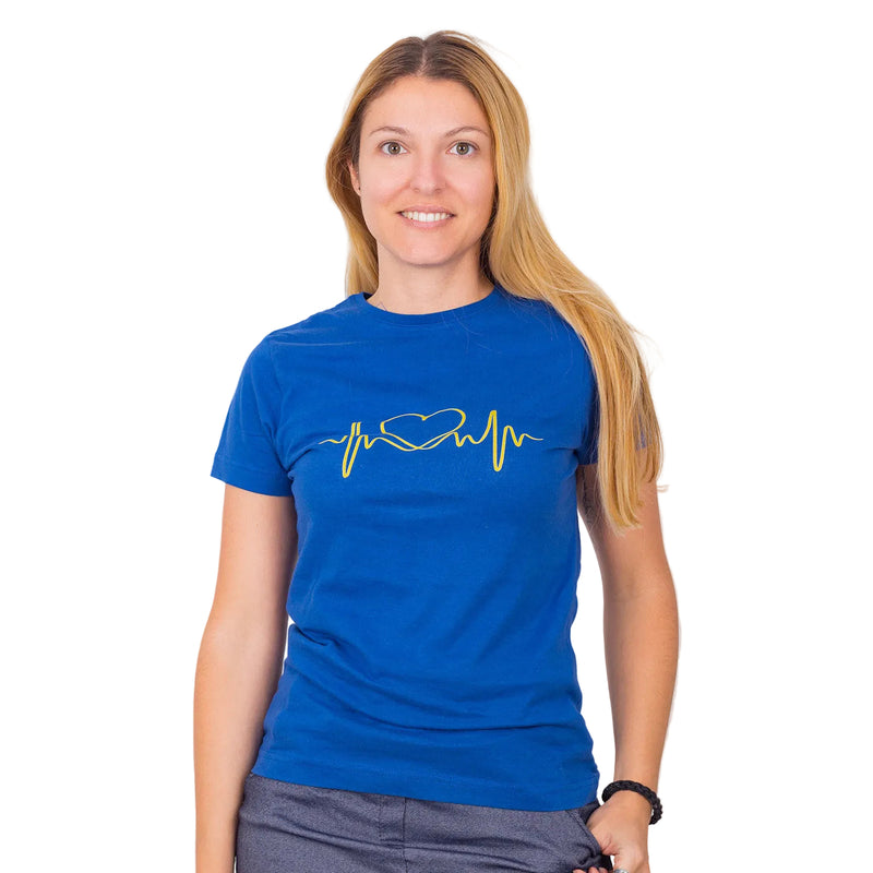 Camiseta Estampada Azul Royal para Mujer-zoom-