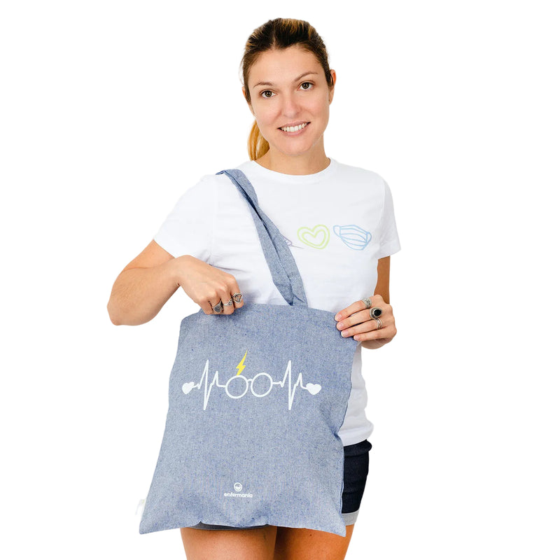 Bolsa Tote azul bitono - estampado-zoom-