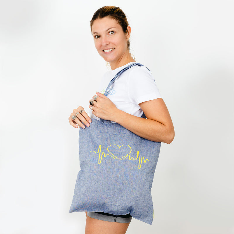 Bolsa Tote azul bitono - estampado-zoom-