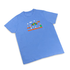 Estampado sanitario discreto en camiseta azul