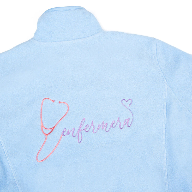 Forro Polar Sanitario Mujer Bordado Personalizado - Sweet Azul-zoom-