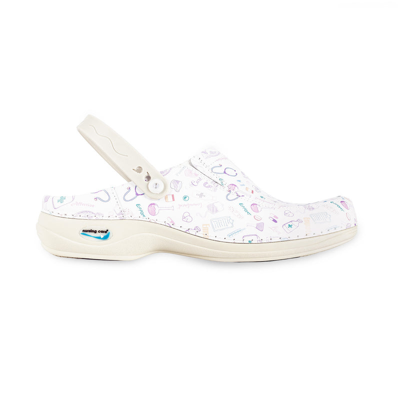 Leather printed sanitary clog - Care Collection-zoom-