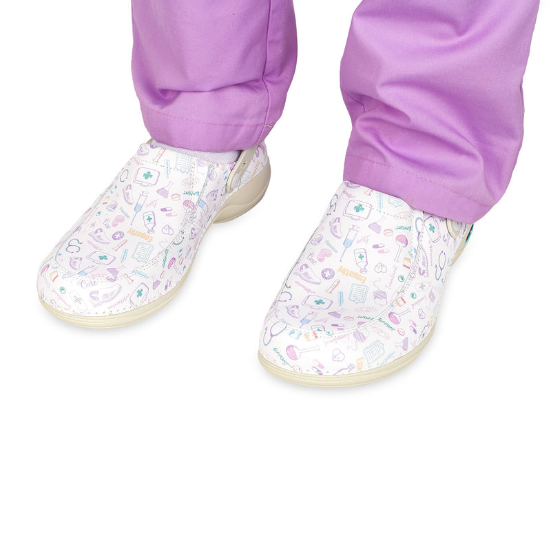 Leather printed sanitary clog - Care Collection-zoom-