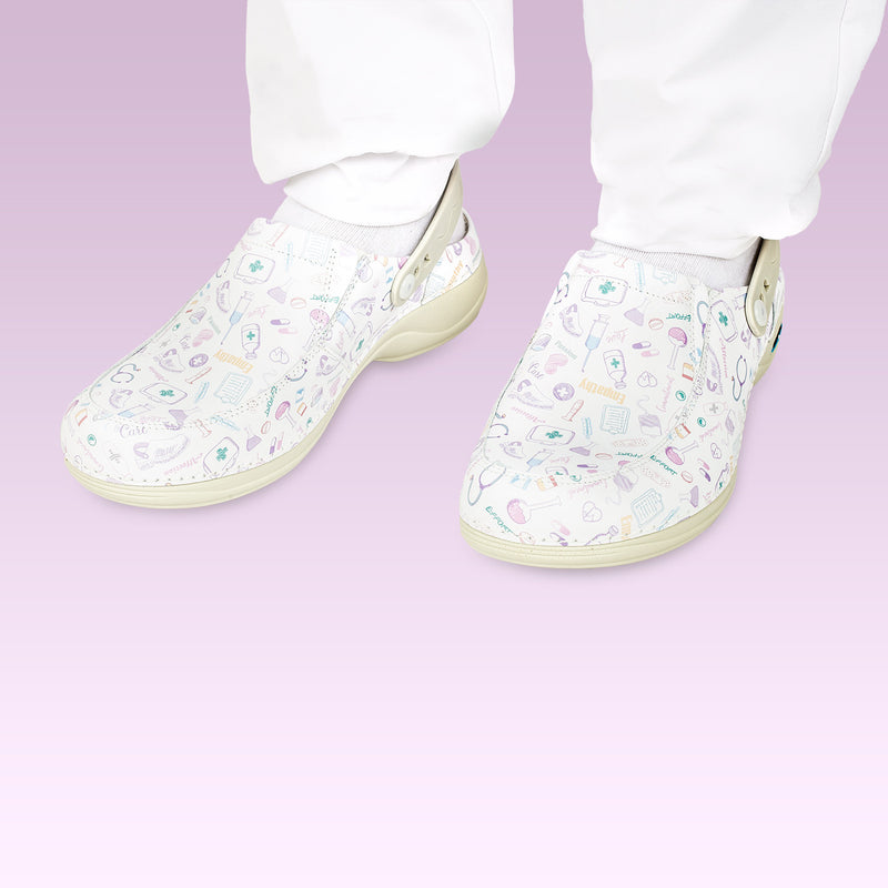 Leather printed sanitary clog - Care Collection-zoom-
