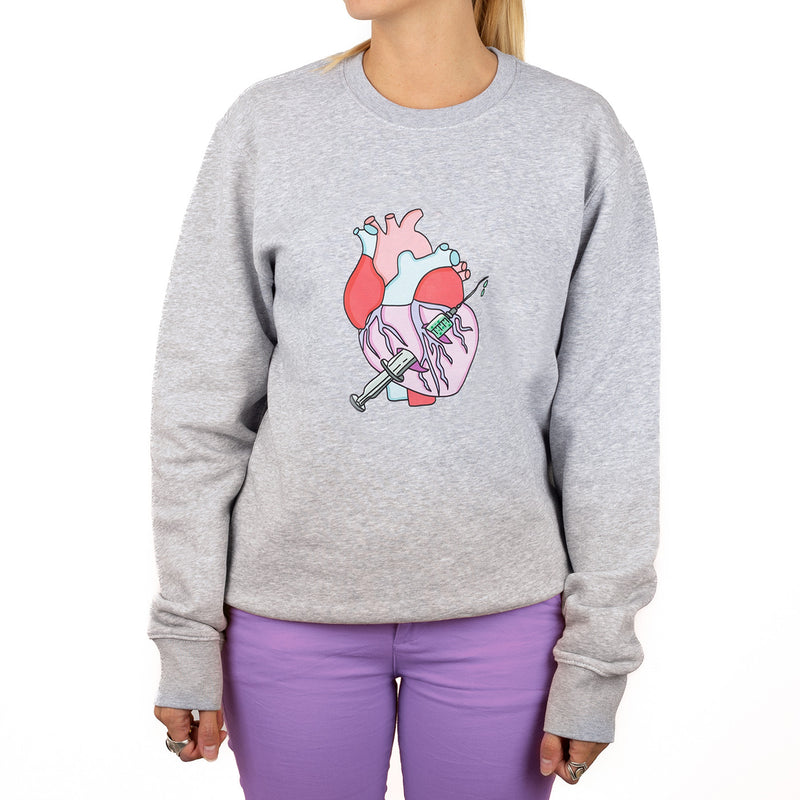 Sudadera estampado enfermeril - Gris-zoom-