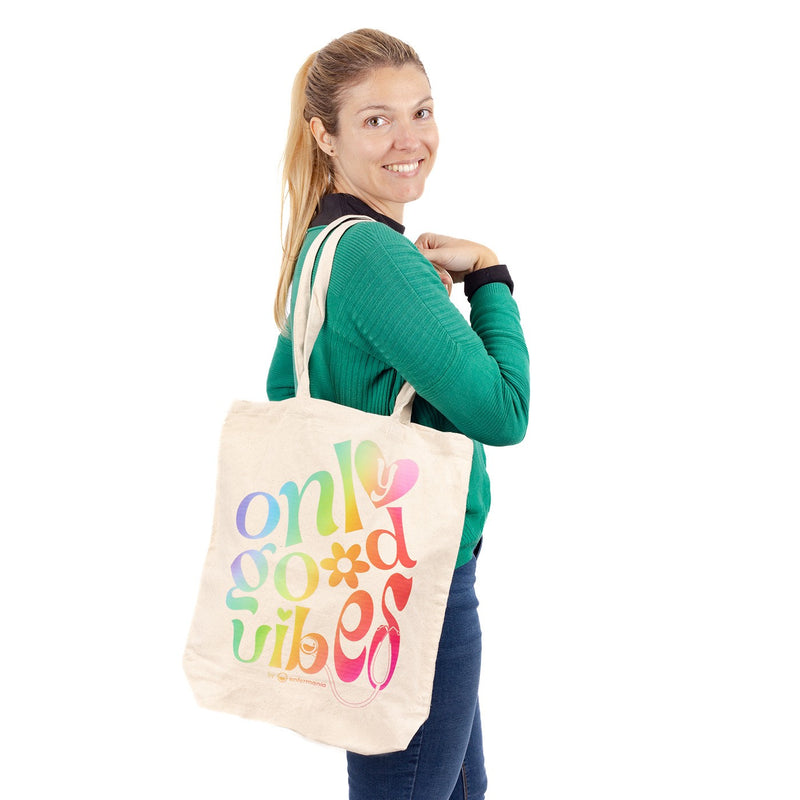 Bolsa Tote algodón natural - Good vibes-zoom-