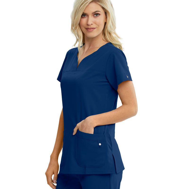 Blusón mujer pico 2 bolsillos azul índigo Grey's Anatomy-zoom-