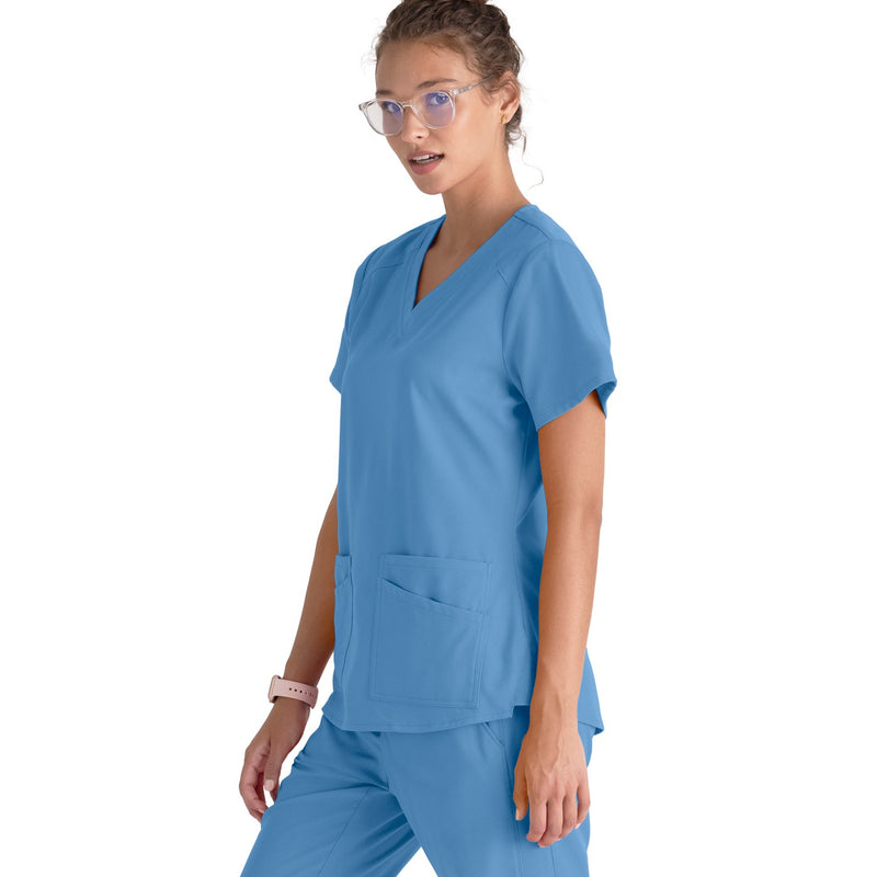 Grey's Anatomy Women's Scrub Top | V-neck and 4 pockets -zoom-