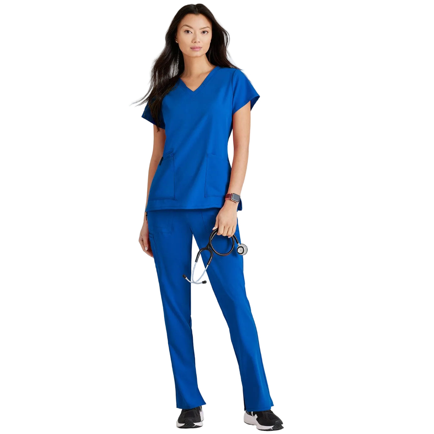 Grey's Anatomy Women's Scrub Top | Luxe360 fabric with V-neck and 4 pockets -zoom-7