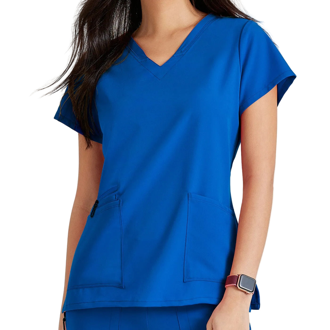 Grey's Anatomy Women's Scrub Top | Luxe360 fabric with V-neck and 4 pockets -zoom-8