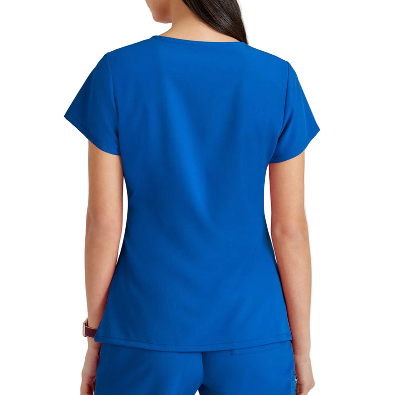 Grey's Anatomy Women's Scrub Top | Luxe360 fabric with V-neck and 4 pockets -zoom-