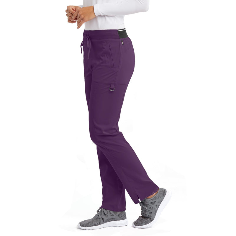 Grey's Anatomy Women's Plain Trousers with Elastic Waistband, Aubergine -zoom-