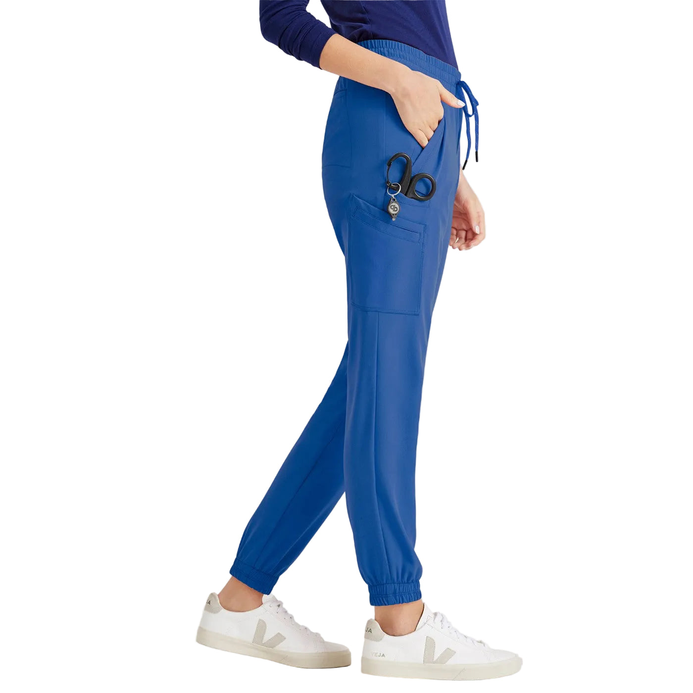 Women's plain 6-pocket trousers - royal blue Grey's Anatomy -zoom-3