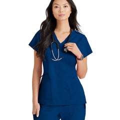 Blusón mujer cuello pico azul índigo Grey's Anatomy